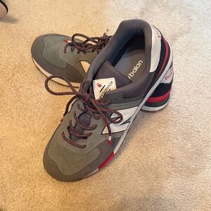 New Balance Men's Charcoal and Crimson Sneakers